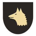 Lobo em campo negro