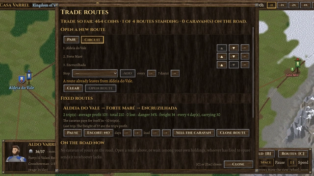 Rotas: circuito com três paradas