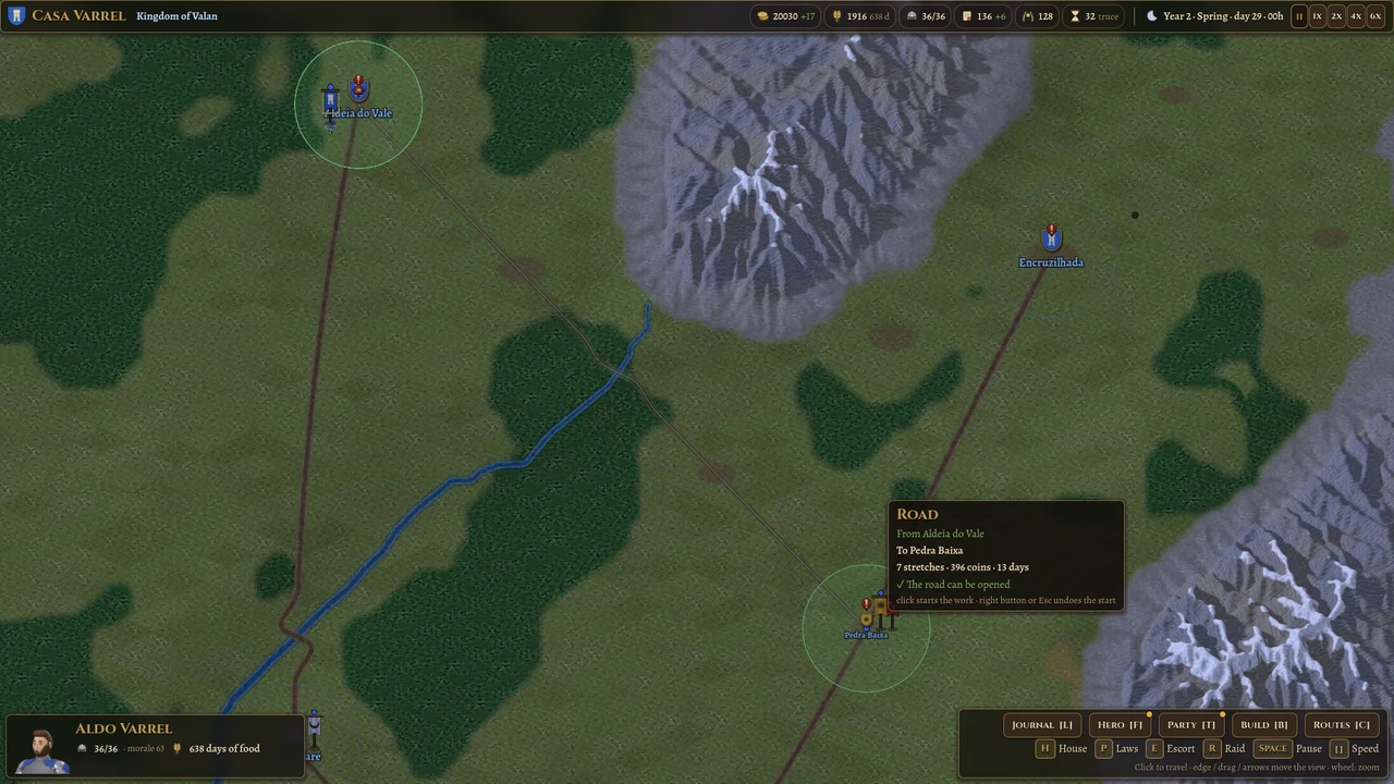 Previewing a road