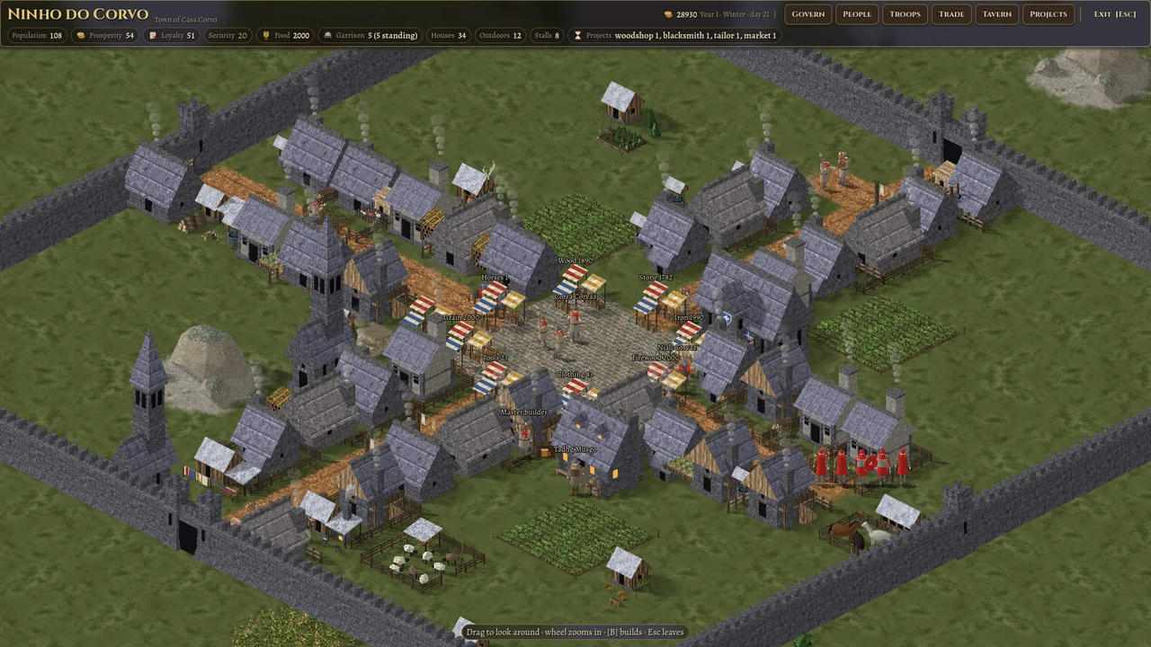 Corvus: visiting a town